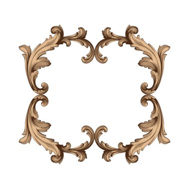 Tasarım için vintage elementlerin vektör barok 'u. 