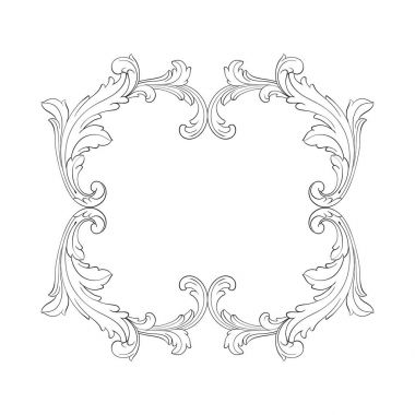 Tasarım için vintage elementlerin vektör barok 'u. 