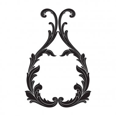 Tasarım için vintage elementlerin vektör barok 'u. 