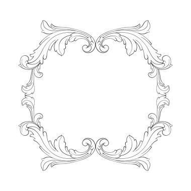 Tasarım için vintage elementlerin vektör barok 'u. 