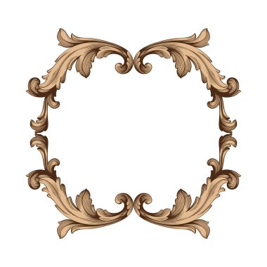 Tasarım için vintage elementlerin vektör barok 'u. 