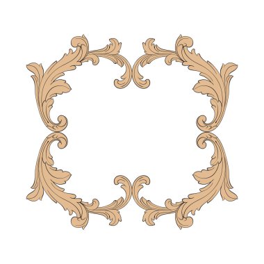 Tasarım için vintage elementlerin vektör barok 'u. 