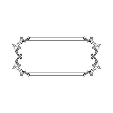 Tasarım için vintage elementlerin vektör barok 'u. 