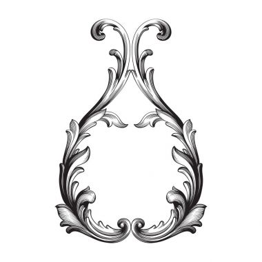 Tasarım için vintage elementlerin vektör barok 'u. 