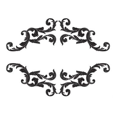 Tasarım için vintage elementlerin vektör barok 'u. 
