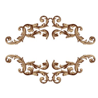 Tasarım için vintage elementlerin vektör barok 'u. 