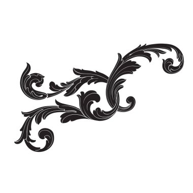 Tasarım için vintage elementlerin vektör barok 'u. 