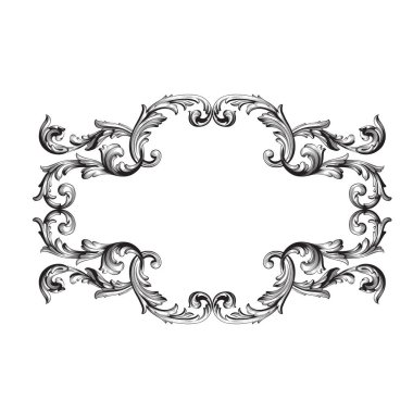 Tasarım için vintage elementlerin vektör barok 'u. 