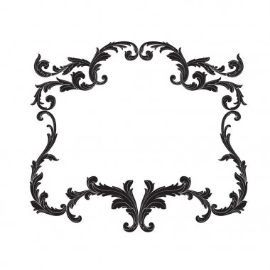 Tasarım için vintage elementlerin vektör barok 'u. 