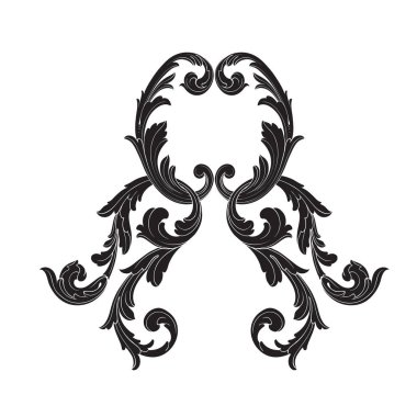 Tasarım için vintage elementlerin vektör barok 'u. 