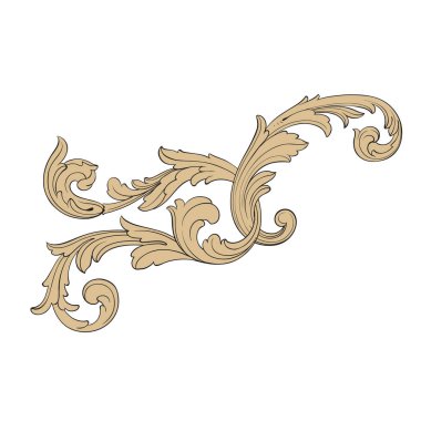 Tasarım için vintage elementlerin vektör barok 'u. 