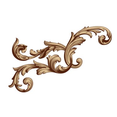 Tasarım için vintage elementlerin vektör barok 'u. 