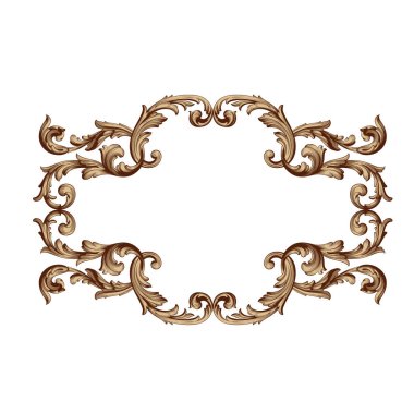 Tasarım için vintage elementlerin vektör barok 'u. 