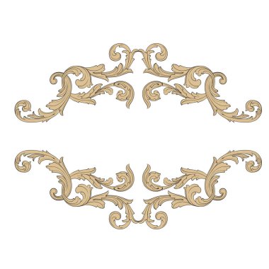 Tasarım için vintage elementlerin vektör barok 'u. 