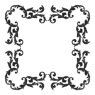 Tasarım için vintage elementlerin vektör barok 'u. 