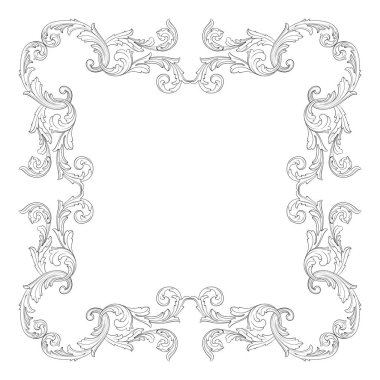 Tasarım için vintage elementlerin vektör barok 'u. 