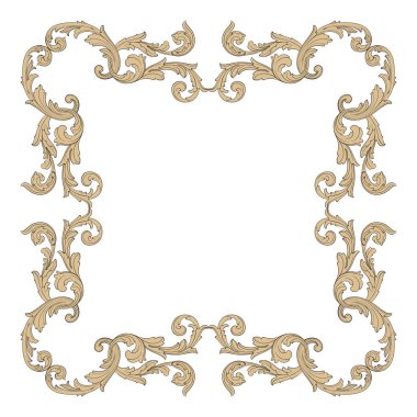 Tasarım için vintage elementlerin vektör barok 'u. 