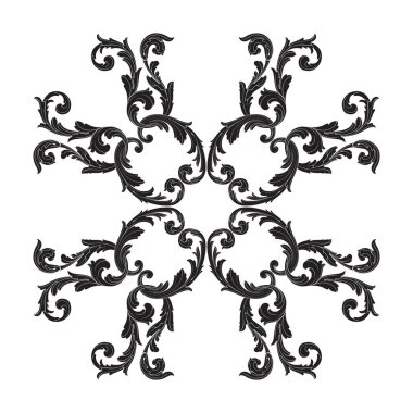 Tasarım için vintage elementlerin vektör barok 'u. 