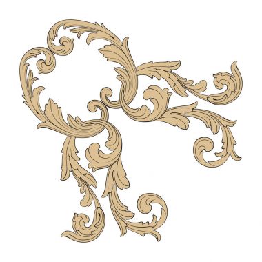 Tasarım için vintage elementlerin vektör barok 'u. 