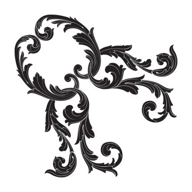 Tasarım için vintage elementlerin vektör barok 'u. 