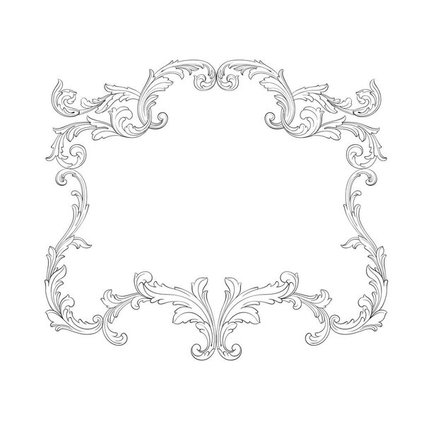 Vector baroque of vintage elements for design. 