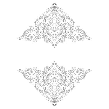 Tasarım için vintage elementlerin vektör barok 'u. 