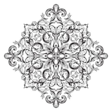 Tasarım için vintage elementlerin vektör barok 'u. 