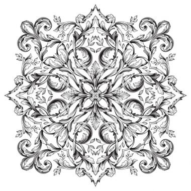 Tasarım için vintage elementlerin vektör barok 'u. 