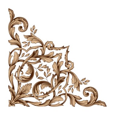 Tasarım için vintage elementlerin vektör barok 'u. 