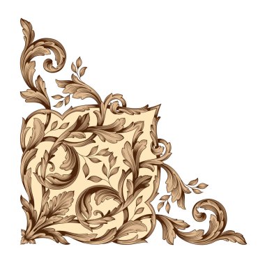 Tasarım için vintage elementlerin vektör barok 'u. 