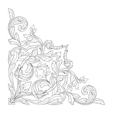 Tasarım için vintage elementlerin vektör barok 'u. 