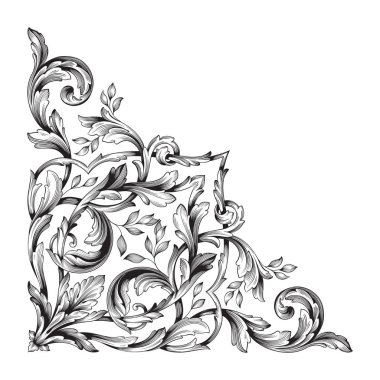 Tasarım için vintage elementlerin vektör barok 'u. 