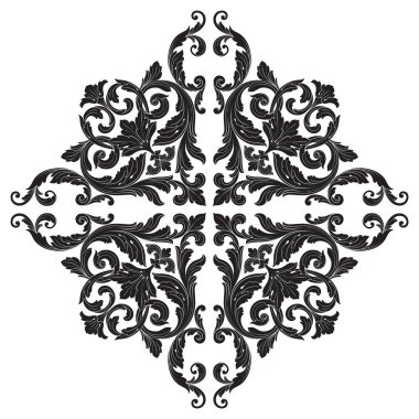 Tasarım için vintage elementlerin vektör barok 'u. 