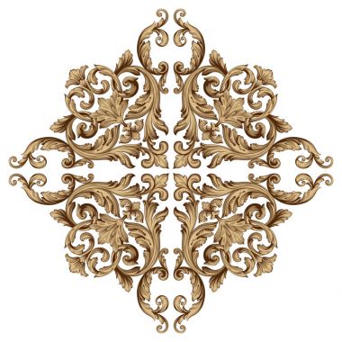 Tasarım için vintage elementlerin vektör barok 'u. 