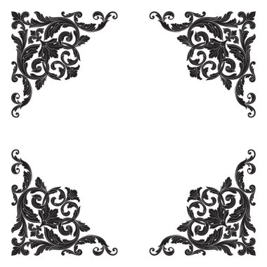 Tasarım için vintage elementlerin vektör barok 'u. 