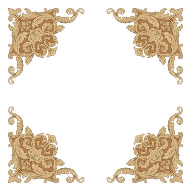 Tasarım için vintage elementlerin vektör barok 'u. 