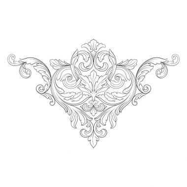 Tasarım için vintage elementlerin vektör barok 'u. 