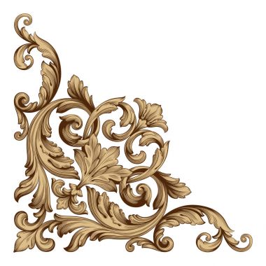 Tasarım için vintage elementlerin vektör barok 'u. 