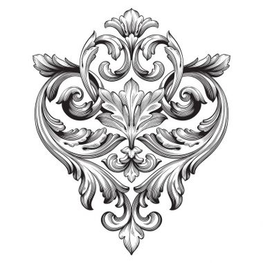 Tasarım için vintage elementlerin vektör barok 'u. 