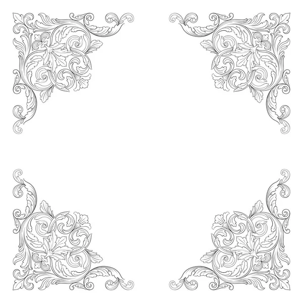 Tasarım için vintage elementlerin vektör barok 'u. 