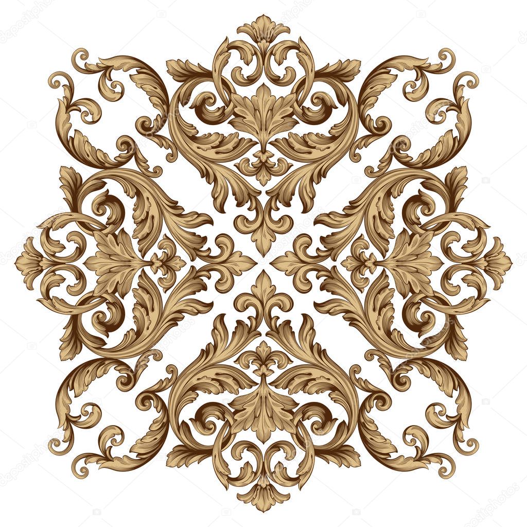 Vector baroque of vintage elements for design. 