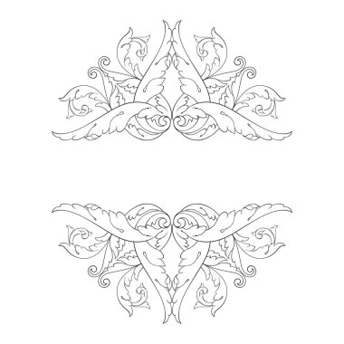 Tasarım için vintage elementlerin vektör barok 'u. 