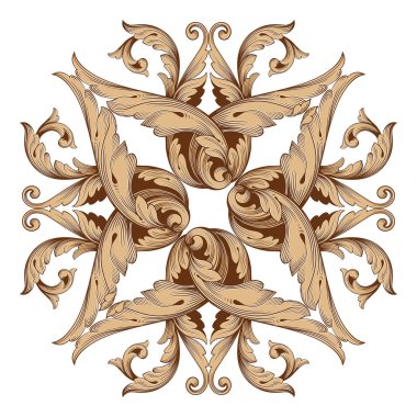 Tasarım için vintage elementlerin vektör barok 'u. 