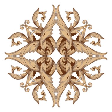 Tasarım için vintage elementlerin vektör barok 'u. 