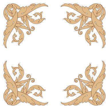 Tasarım için vintage elementlerin vektör barok 'u. 