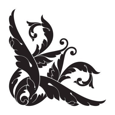 Tasarım için vintage elementlerin vektör barok 'u. 