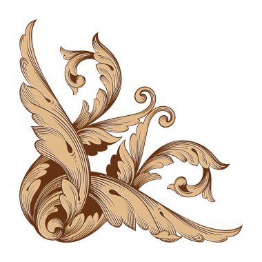 Tasarım için vintage elementlerin vektör barok 'u. 