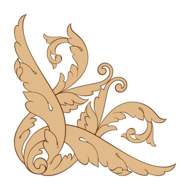 Tasarım için vintage elementlerin vektör barok 'u. 