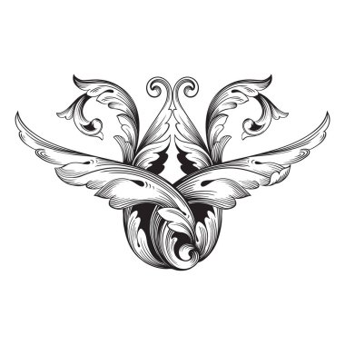 Tasarım için vintage elementlerin vektör barok 'u. 