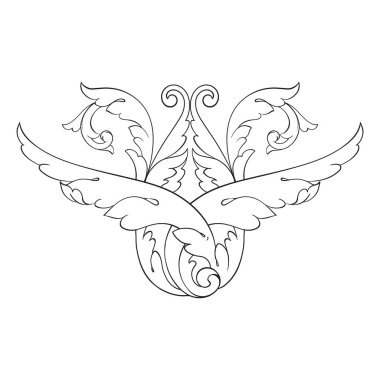 Tasarım için vintage elementlerin vektör barok 'u. 